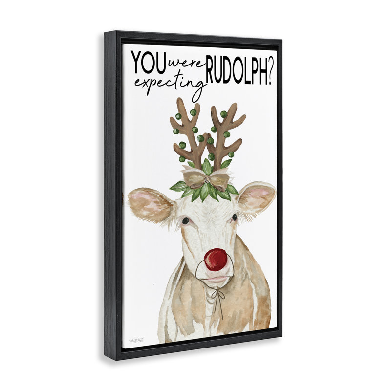 Cadre flottant You Were Expect Rudolph, design par Cindy Jacobs, H 31 po x l 21 po, Cadre flottant noir de jais