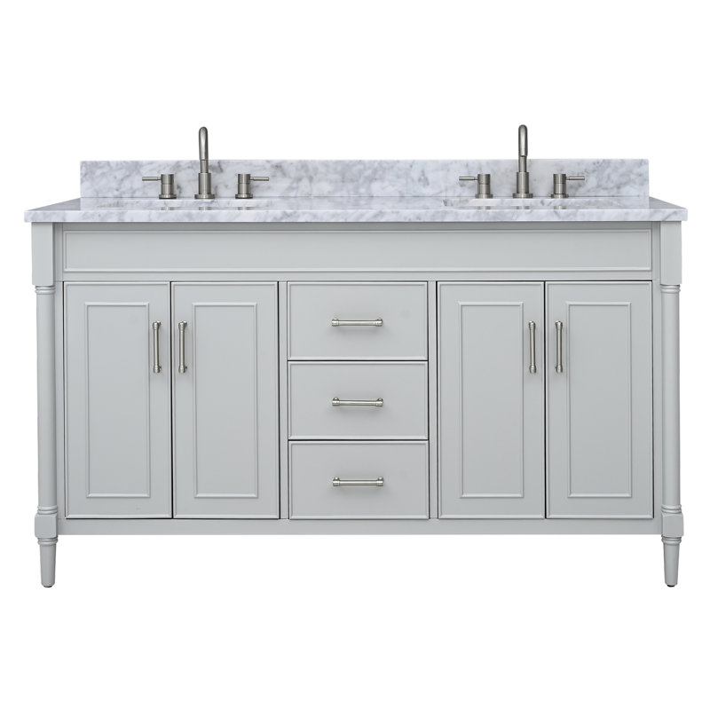 Bristol 61'' W Double Vanity, Light Gray