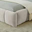 Très grand cadre de lit très grand avec tissu épais beige, tête de lit, lit plateforme, sans sommier, style moderne et relaxant