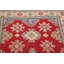 Tapis unique en laine noué à la main Kazak de 4 pi x 5 pi 7 po rouge Nithun