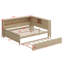 Lit de jour en bois avec tablettes de rangement et lit gigogne