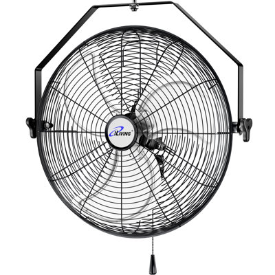Ventilateur mural iLIVING 20 pouces, ventilateur en métal haute vitesse 4750 CFM avec 3 vitesses, moteur scellé et ventilateur inclinable à 360 °, pour montage mural / au plafond pour espaces de garage, d'entrepôt, de grange, de serre, d'atelier et commerciaux
