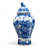 Blue and White Temple Jar with Lid