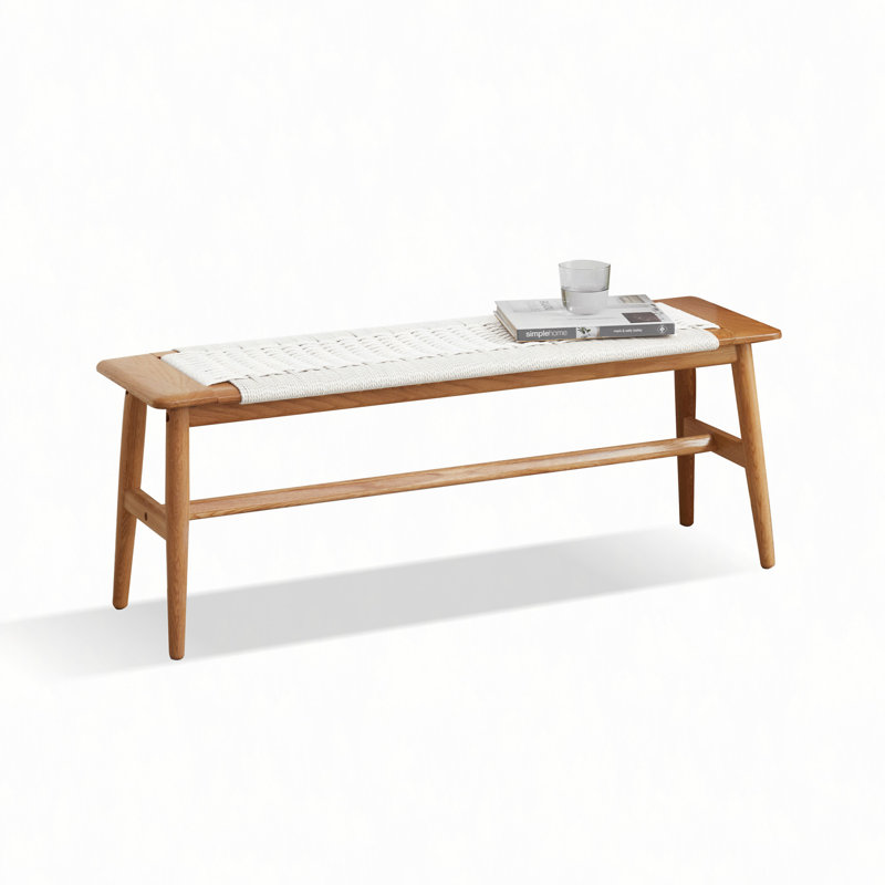Banc de salle à manger en bois de chêne naturel pour salle à manger, chambre à coucher, salle de bain, Brown
