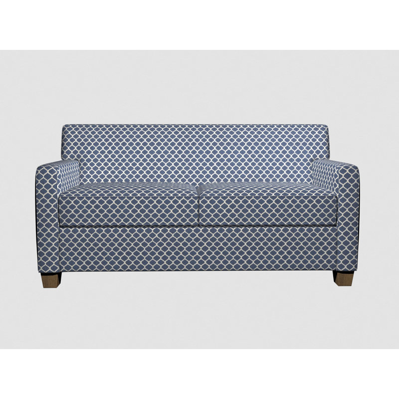 Tissu de lin géométrique, Cobalt