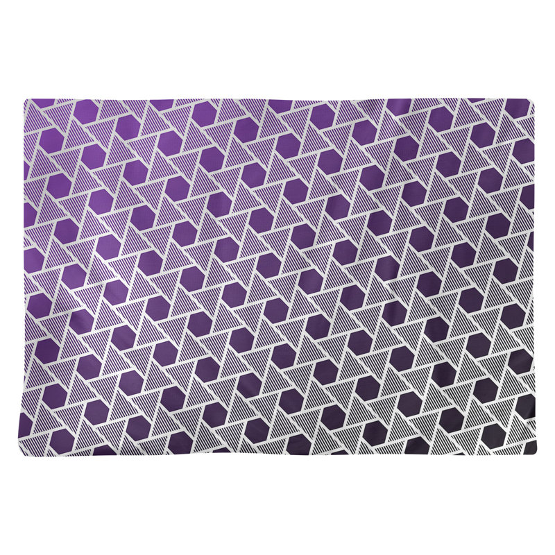 Récapitulatif de coton de 18 po hexagonals triangles, Noir / Mauve, Sergé de coton