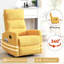Fauteuil inclinable manuel avec chaise berçante et pivotante en tissu pour le salon, jaune-559252764