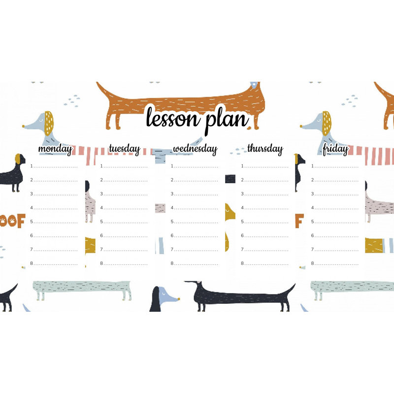 Magnetic Lesson Plan Colorful Dachshunds
