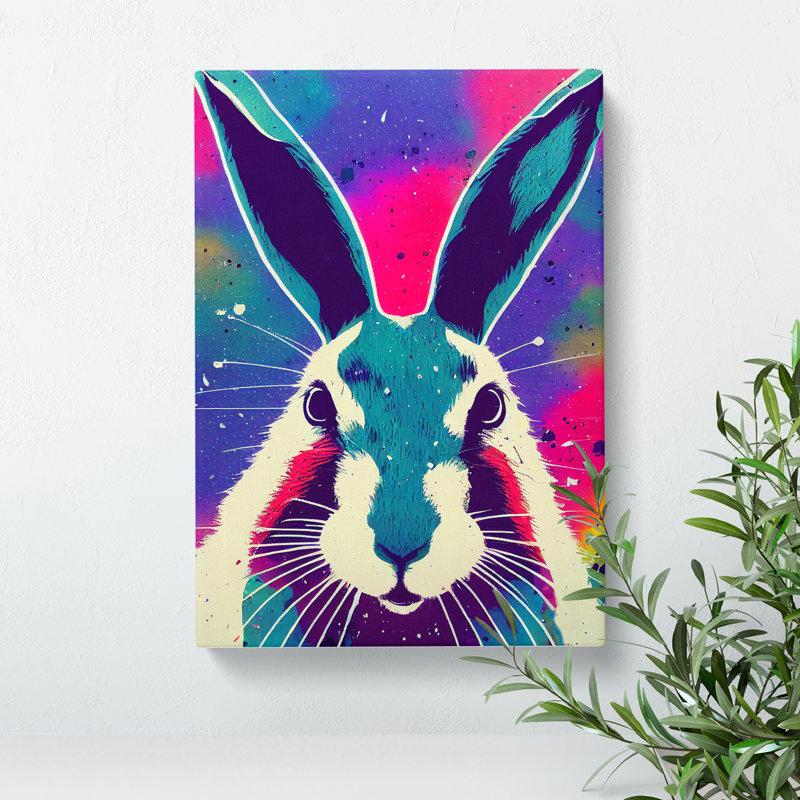 Painted Hare No.1 Abstract - Wrapped Canvas, 76cm H x 50cm W x 3cm D