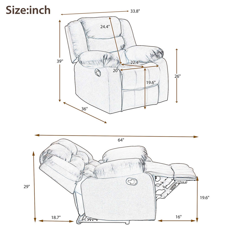 Fauteuil inclinable 33 po