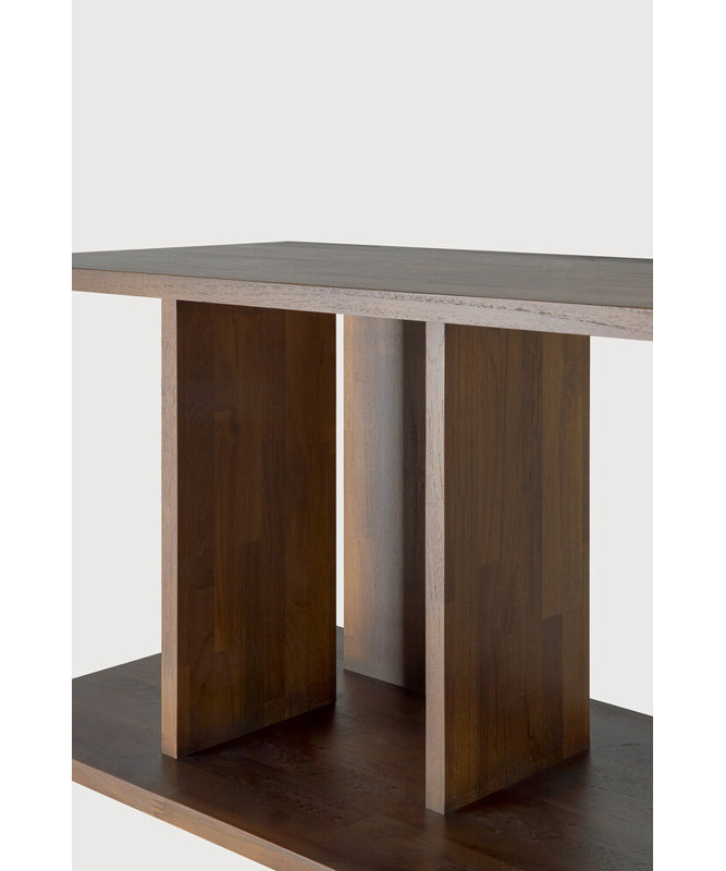 Irregular Solid Wood Geometric Bookcase, 45.5" H x 88" W x 14.5" D