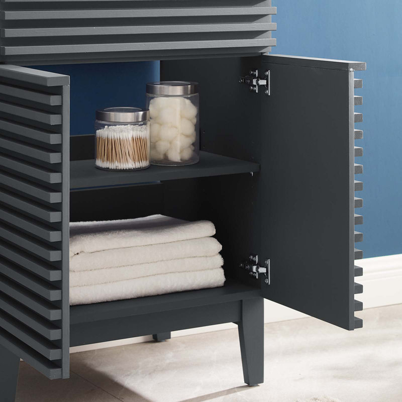 Base de meuble-lavabo simple 23,5 po Render, gris