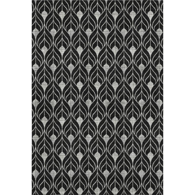 Premium Machine Washable Prisco Black Rug