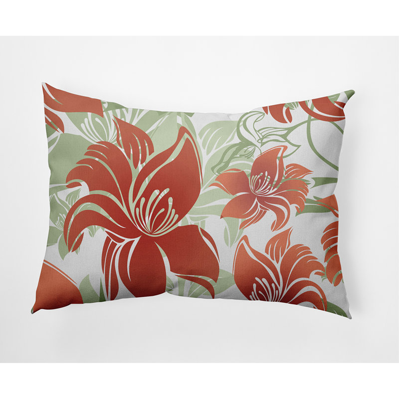  Housse de coussin rectangulaire d'extérieur et insert Tree Mallow, Orange