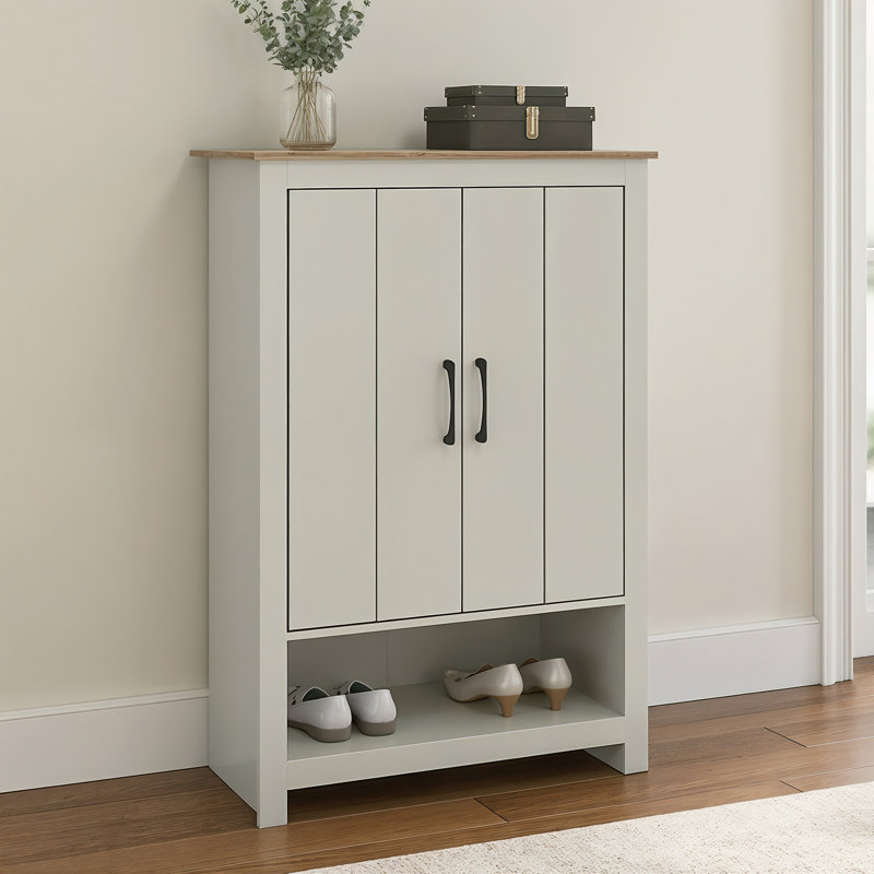 Limestone 3ft Shoe Cabinet, Light Grey