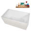 Baignoire autoportante 51 po en acrylique blanc brillant avec plateau en bambou Streamline-103682570