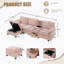 Canapé en velours côtelé L-Type avec design segmenté 4 places, porte-gobelet, port USB, boîte de rangement, console mobile et repose-pieds-1932953606