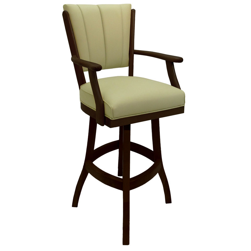 Callisnagh No Extra Tall Swivel Wood Stool - Red- Honey, Black/Gray, Bar Stool (30" Seat Height)