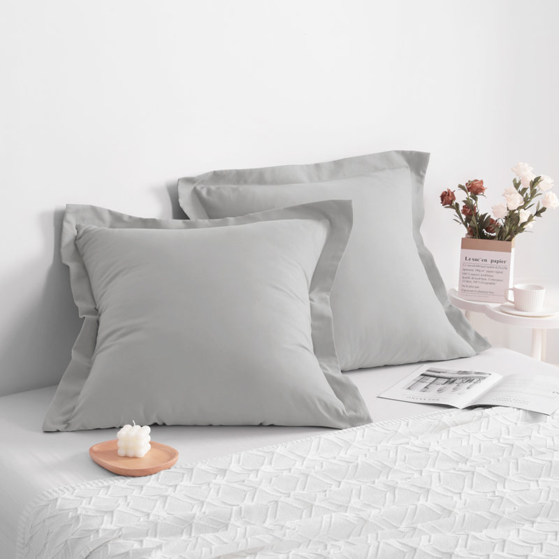 Taies décoratives, 1800 taies d'oreiller Oxford en microfibre brossée - NTBAY, Gris clair