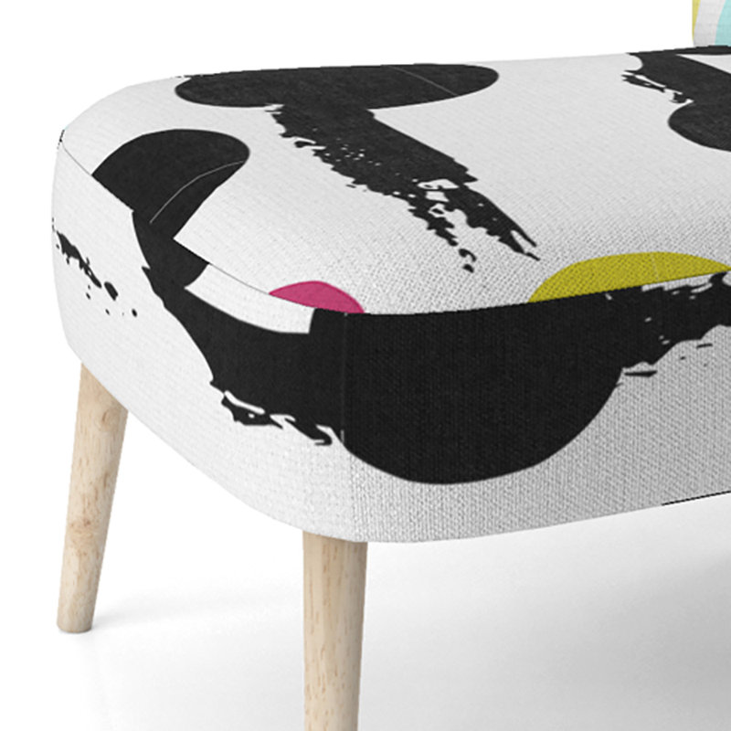 Multicolor Circle Dots - Upholstered Patterned Accent Side Chair