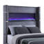 Grand lit tapissier gris Haven