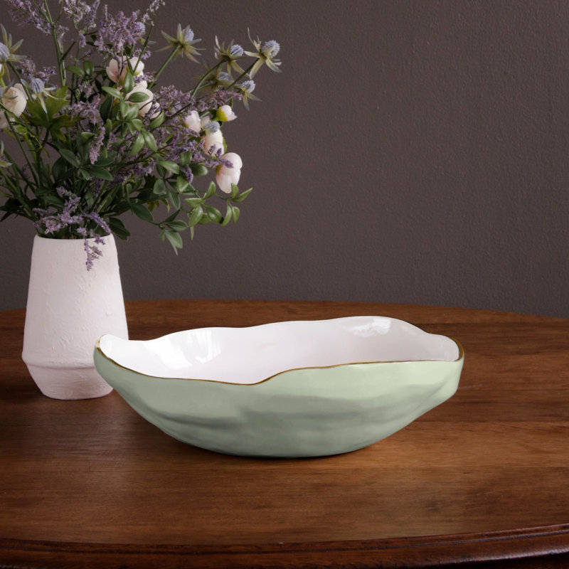 Encanto Nuevo Large Bowl (White), Pistachio/White