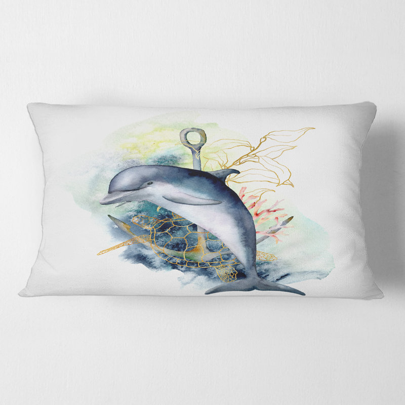 Animal Print Throw Pillow, Blue