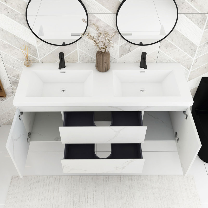 Meuble-lavabo mural avec lavabo 59 po x l 19,1 po x H 21,7 po