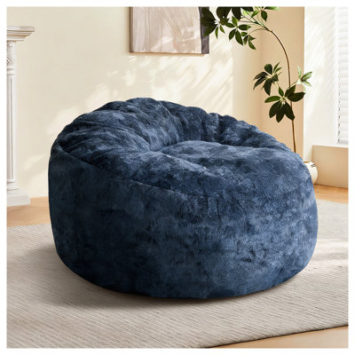 Pouf ultra-confortable avec rembourrage et housse ajustables, pour balcon, en flanelle bleue, profondeur de 106 cm, ergonomique pour la lecture et les jeux, 15,8 kg