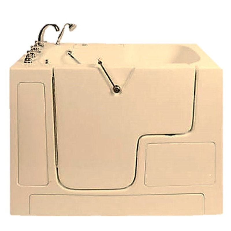 Baignoire à porte 52 po x 32 po, Gauche, Beige