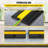 Cable Protector Ramp 40" L x 6" W x 1.2" H with 1 Channel, Rubber, 4-Pack Cable Cover Ramp, Black/Yellow, 22046 lbs Load Capacity Slip-Proof Surface