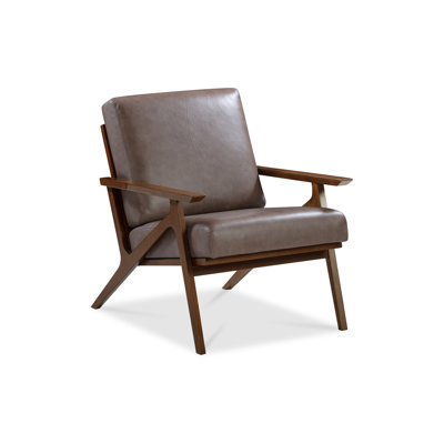 Woodcroft Leather Tan Dark Walnut