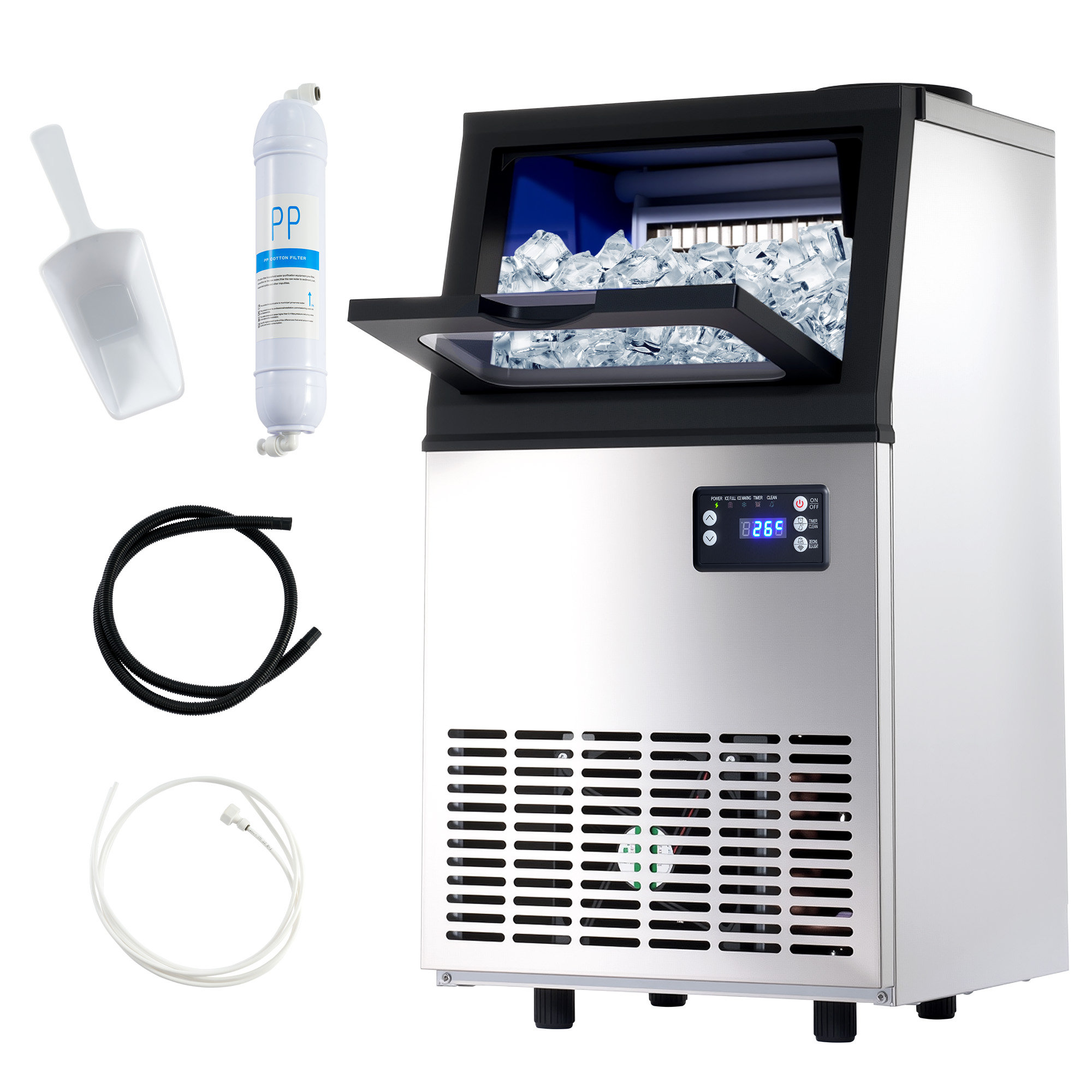 AMERLIFE Cooling Station AMERLIFE Commercial Ice Maker with 2 Way Water ...