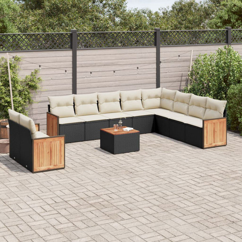Grand canapé modulaire en rotin PE Vidaxl