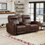 Ensemble de salon inclinable électrique en cuir fleur 2 pièces: causeuse électrique + canapé avec console et USB Type-C-55268928