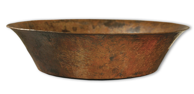 Maestro Metal Circular Vessel Bathroom Sink, Polished Copper