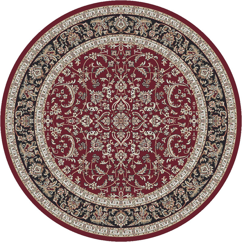Tapis rouge / bourgogne Noble, Rond 5 pi 3 po