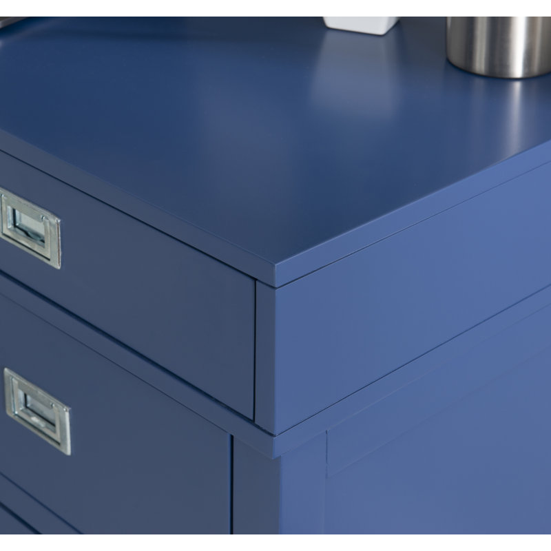 Bureau d'écriture moderne avec tiroirs Halstad, Marine