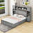 Philman Queen Bed with All-in-One Cabinet, Shelves, 4 Drawers and Sockets-645797917