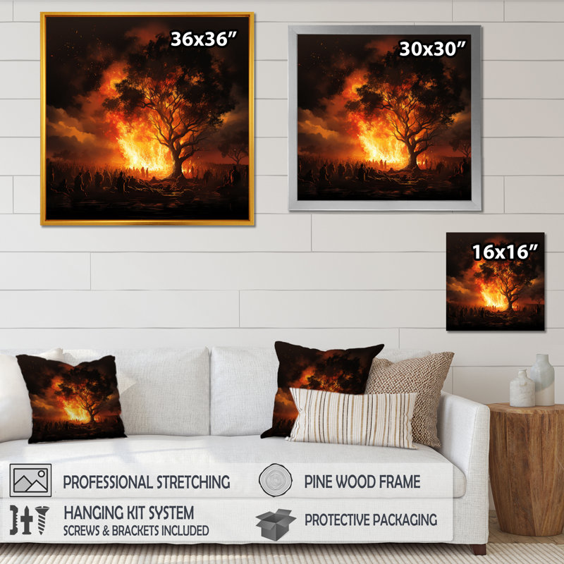 «Judaism Bonfire Blaze Friery Wilderness Luminescence» sur toile, Toile tendue, H 16 po x l 16 po