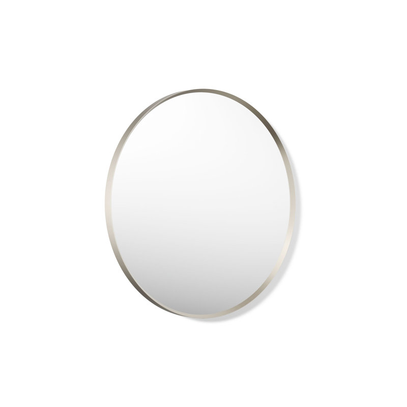 Miroir de salle de bain Essential, Nickel brossé, H 28 po x l 28 po x P 1,38 po