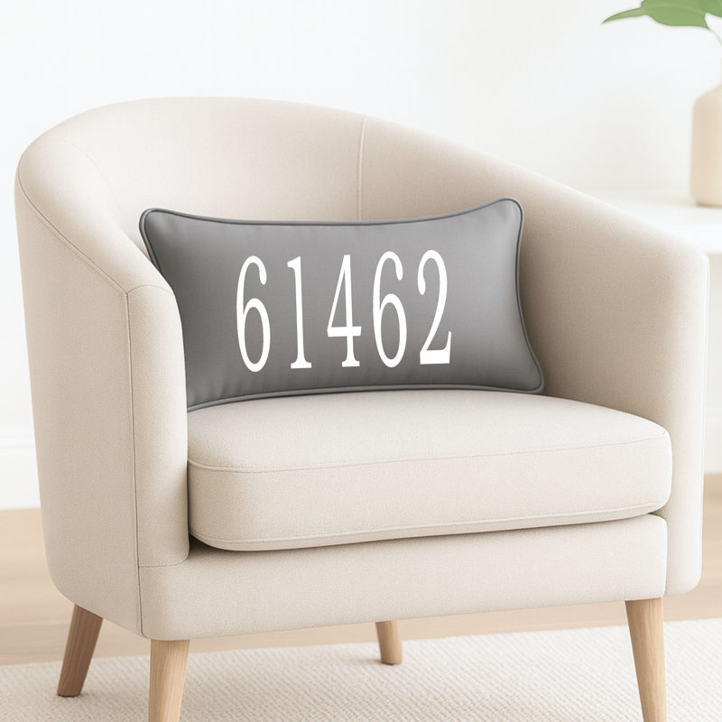 Coussin personnalisé avec code postal personnalisé, Oui, Gris, Pillow Cover Only - No Insert