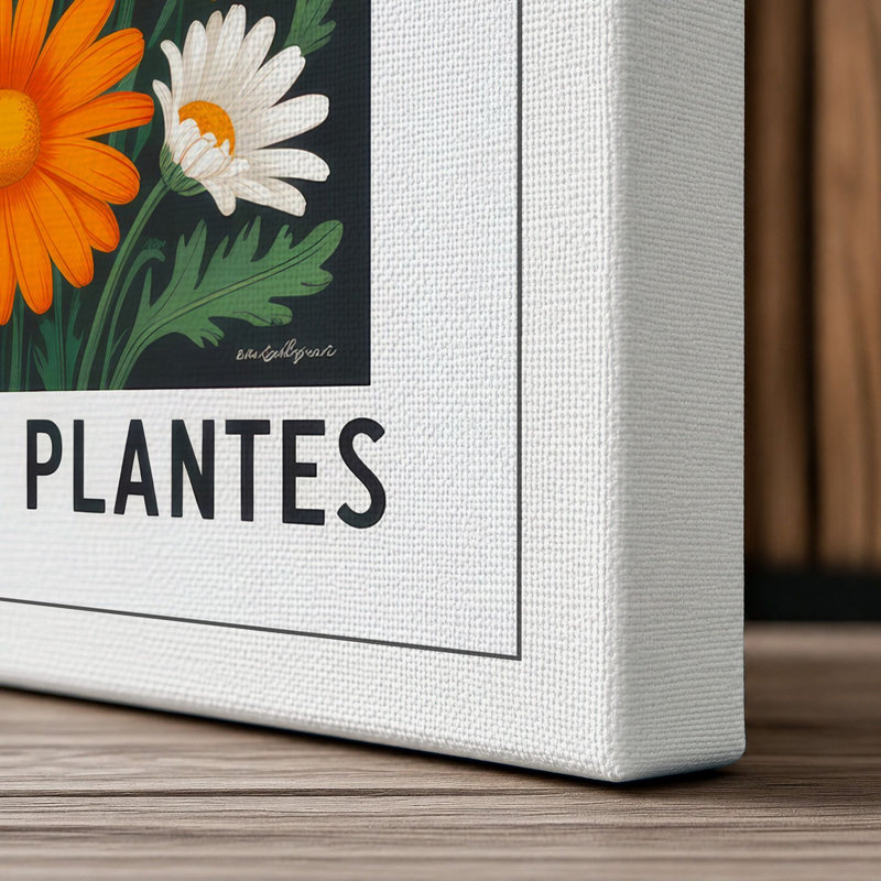 Paris Flower Market Botanical - Wrapped Canvas, 36x24 - 91.4 x 61.0 cm, White Border