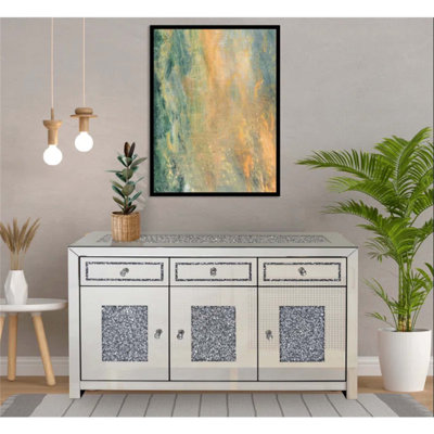 Exquisite Mirrored Sideboard with Multiple Functionalities for Stylish and Organized Living Spaces