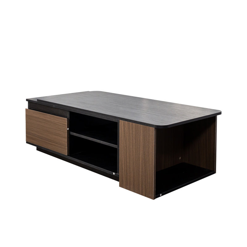 Esteban Extendable Wood Coffee Table with 2 Storage Drawers & Shelf