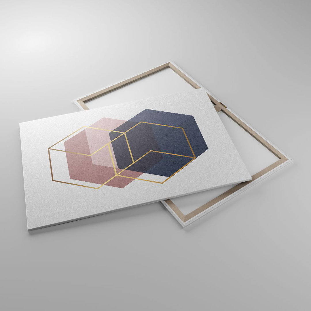 Leinwandbild Hexagons Modern Gold