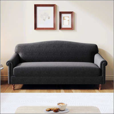 Modern Loveseat Sofa With Rolled Arms For Cozy Living Room, Reading Nook, And Compact Spaces, Upholstered In Durable Fabric