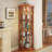 American Classical Style Corner Glass Cabinet With Curved Design And Adequate Storage For Wine Presentation In Living Room Abundant Display Space Included Antique