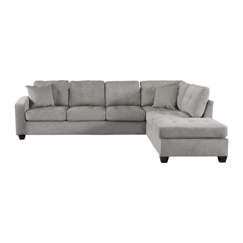 Mulrey 109.5" Modern & Contemporary Microfiber 2-Piece Sectional Sofa with Flexible Reversible Chaise Configuration, Premium High-Density Foam over Pocket Coils Comfort
