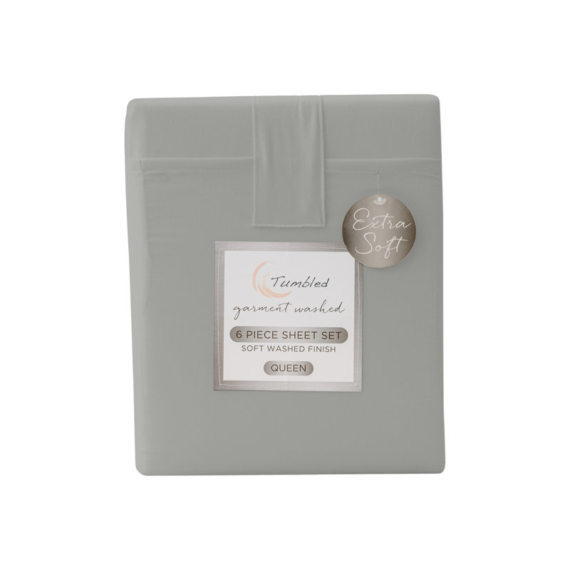 Queen Dark Grey Microfiber 6-Piece Sheet Set